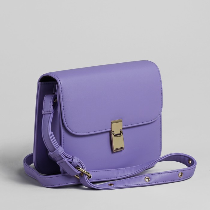 Сумка женская на молнии, 1 отдел, регулируемый ремень, цвет сиреневый