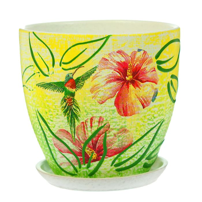 Кашпо "Колибри" высокое овальное 1,5 л