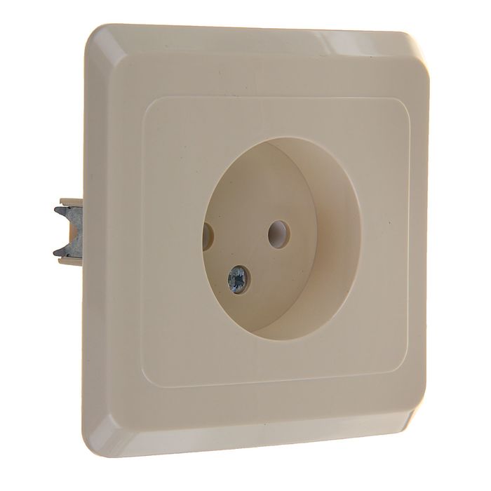 Розетка "Этюд" SchE PC16-001K, одноместная, без з/к, цвет кремовый