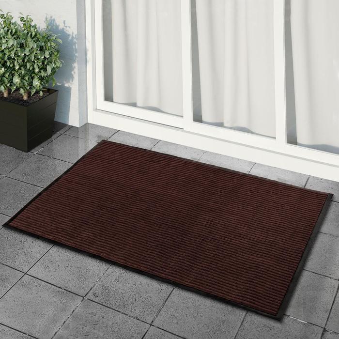 Коврик, влаговпитывающий, ребристый "Стандарт", цвет коричневый