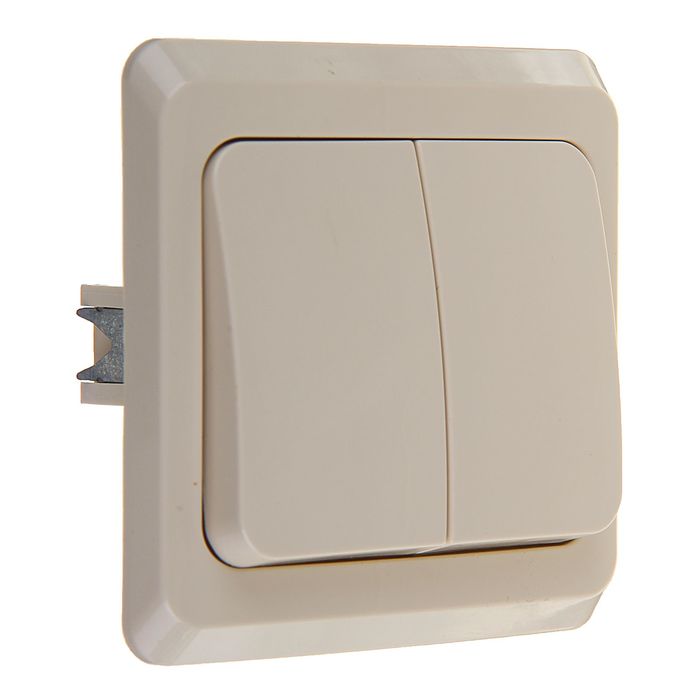 Выключатель "Этюд" SchE BC10-002K, 2 клавиши, цвет кремовый