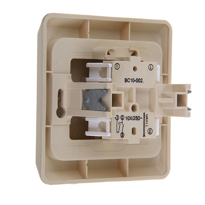 Выключатель "Этюд" SchE BC10-002K, 2 клавиши, цвет кремовый