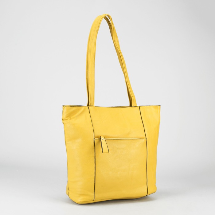 Сумка женская на молнии, 1 отдел, 2 наружных кармана, жёлтая