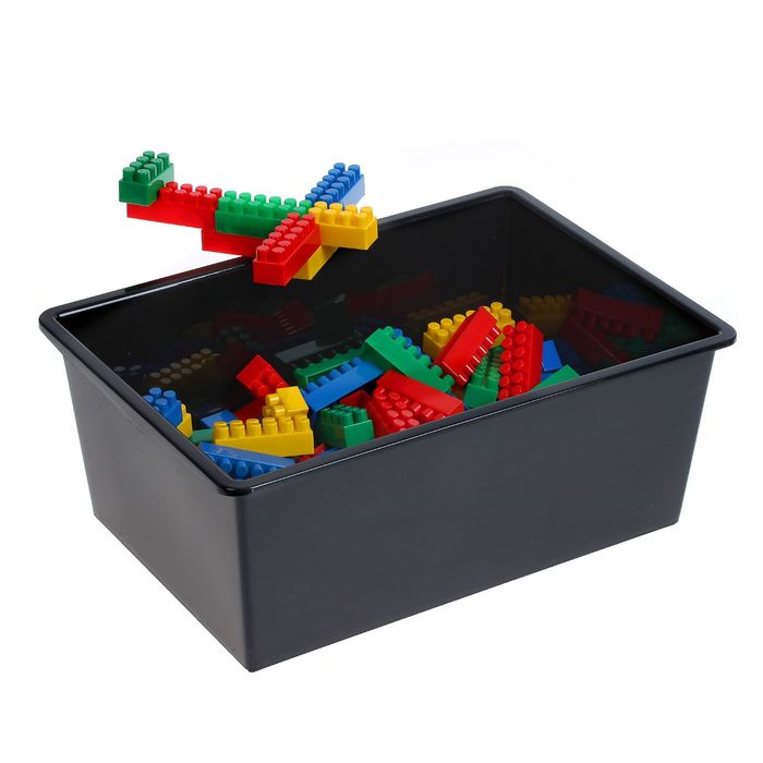 Ящик универсальный,для хранения без крышки, объем 30 л. цвет черный