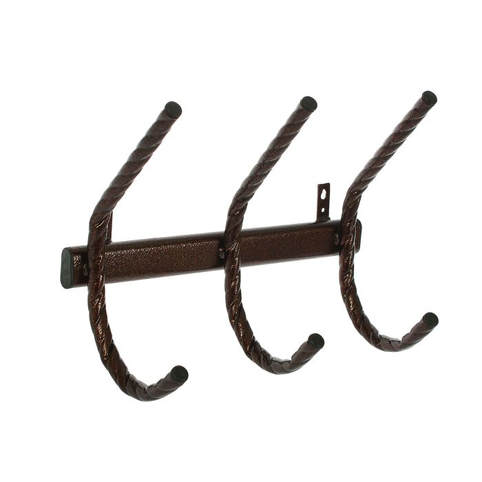 Вешалка настенная "Изгиб", цвет медный антик