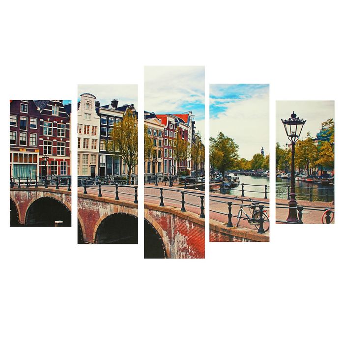 Модульная картина на подрамнике "Улица", 2 — 25×52 см, 2 — 25×66,5 см, 1 — 25×80 см, 80×140 см