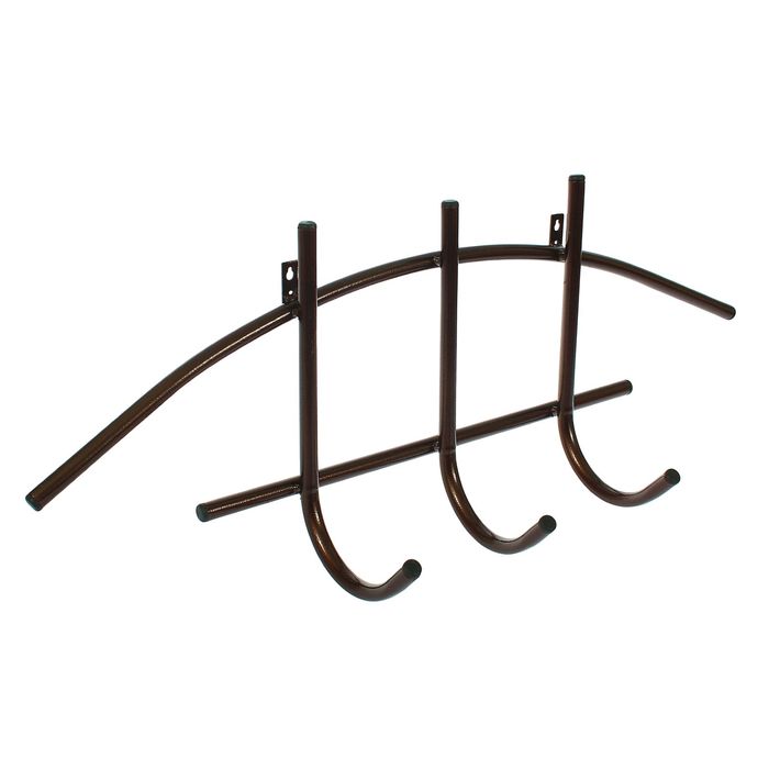 Вешалка настенная "3 крючка", цвет медный антик