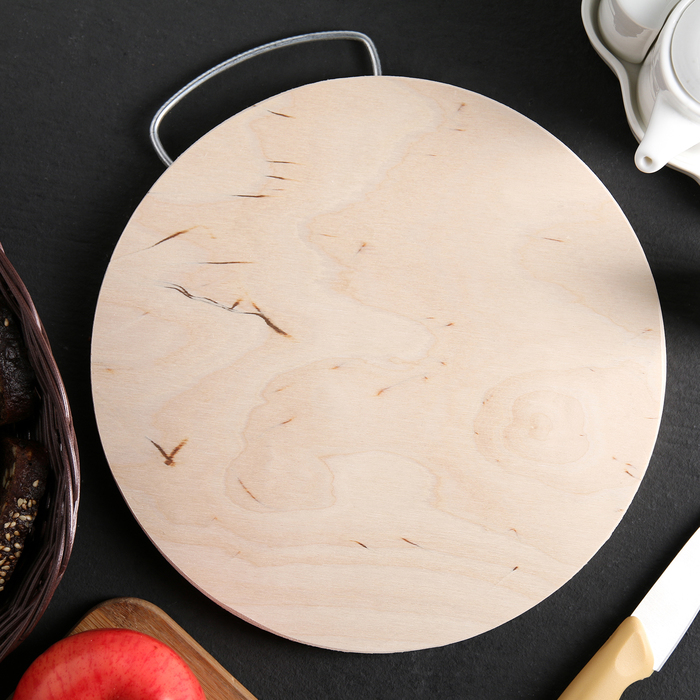 Доска разделочная круглая d=25 см "Натуральное дерево", толщина 1,5 см