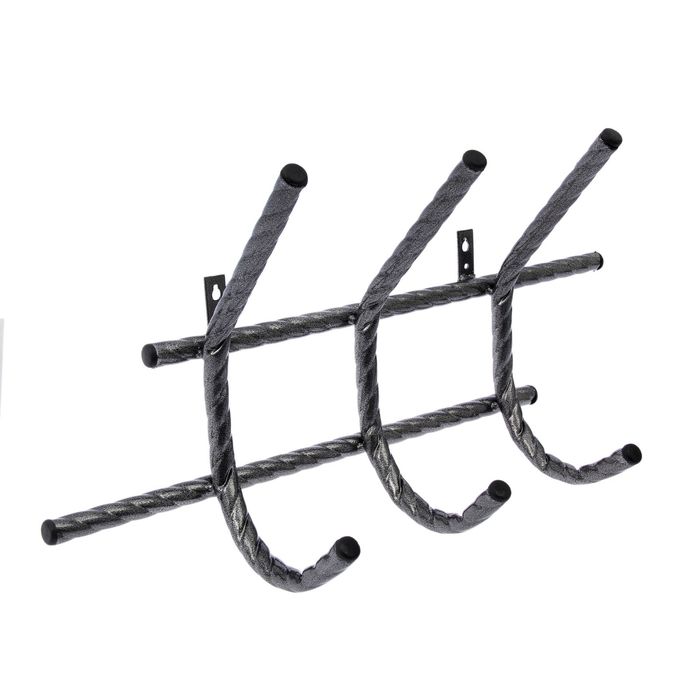 Вешалка настенная "Изгиб двойная", цвет серебряный антик