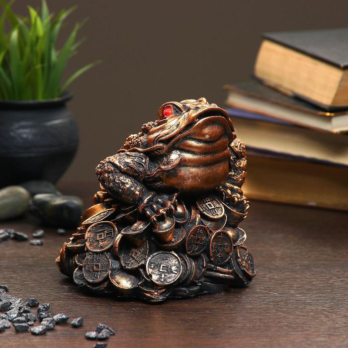 Статуэтка "Жаба на монетах" малая 13 × 23 × 14 см