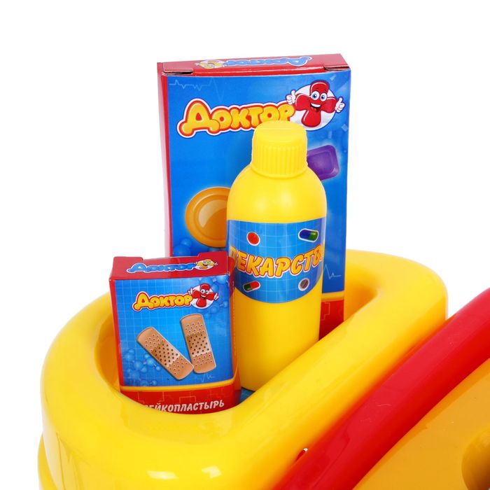 Игровой набор-каталка 3 в 1 "Мини-поликлиника", 21 предмет, высота 42 см, БОНУС - фартук