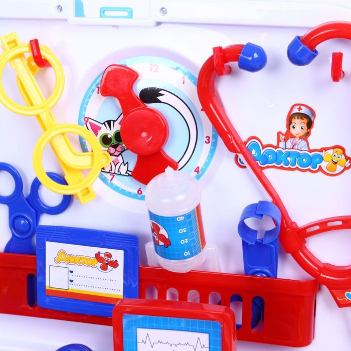 Игровой набор-каталка 3 в 1 "Мини-поликлиника", 21 предмет, высота 42 см, БОНУС - фартук