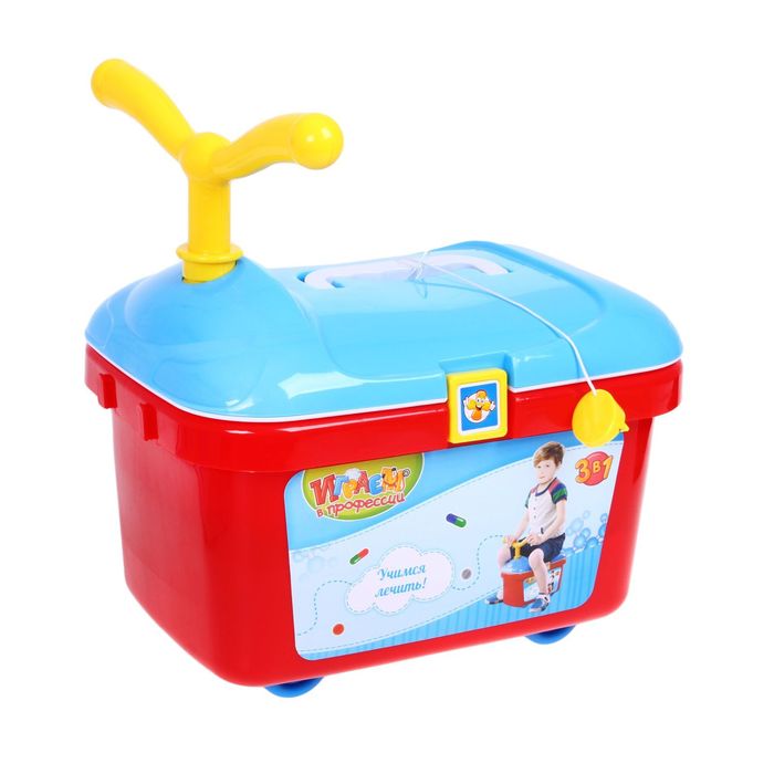 Игровой набор-каталка 3 в 1 "Мини-поликлиника", 21 предмет, высота 42 см, БОНУС - фартук