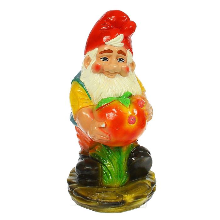 Садовая фигура "Гном с яблоками"