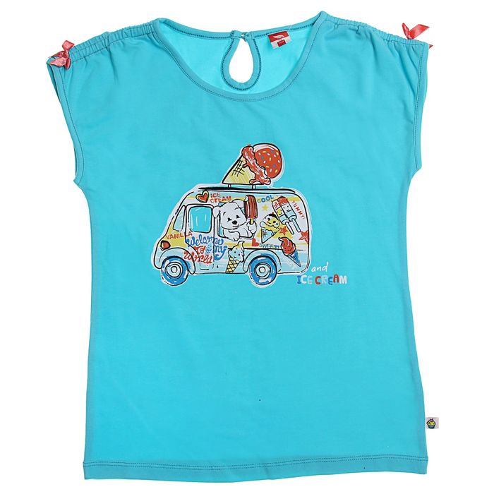 Футболка для девочки, рост 104 см, цвет бирюзовый