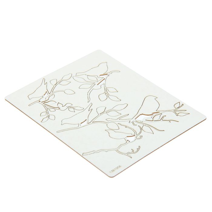 Чипборд "Птицы на ветке", толщ. 0,9-1,15 мм, МИКС