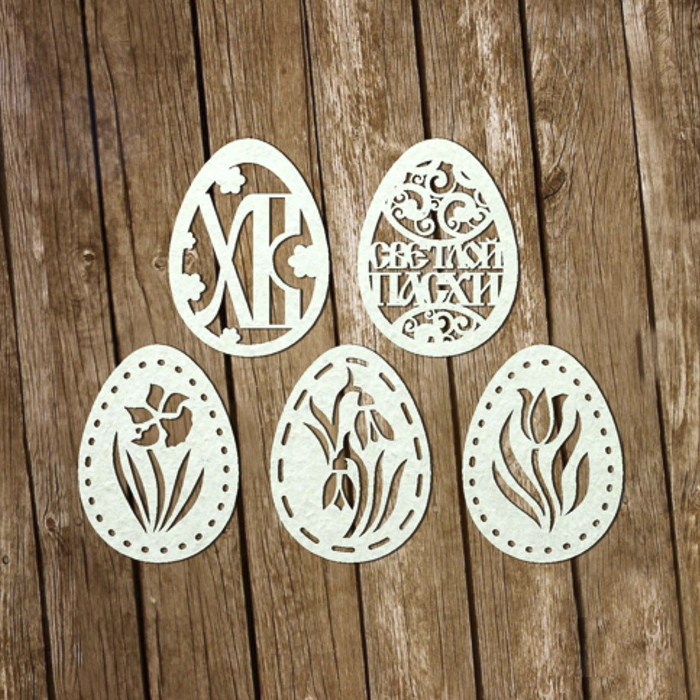 Набор чипбордов из 5 шт. "Яйца пасхальные" толщ. 0,9 мм в. 6 см