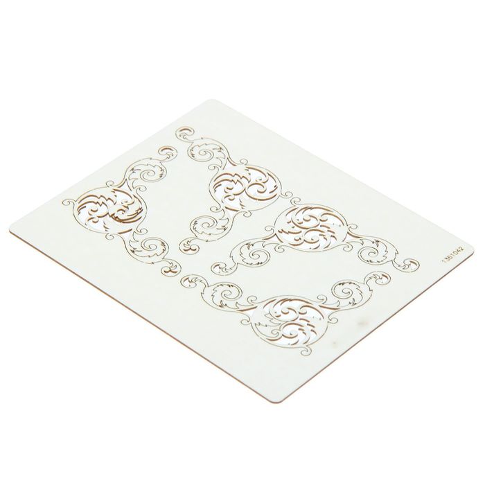 Набор чипбордов из 4 шт. "Углы-завитушки", толщ. 0,9-1,15 мм
