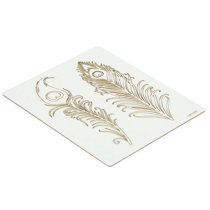 Набор чипбордов из 2 шт. "Перья павлина" толщ. 0,9 мм в. 10 см