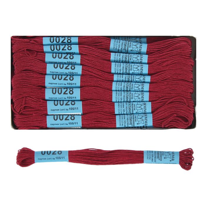 Мулине, №0028, 8±1м, цвет бордовый