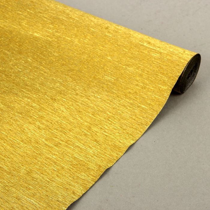 Бумага гофрированная, 801/7 "Золото-тёмный каштан, металл", 0,5 х 2,5 м