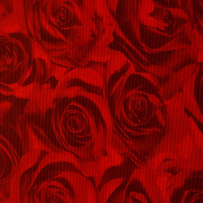 Бумага упаковочная крафт "Розы", красно-бордовая, 0.5 х 10 м