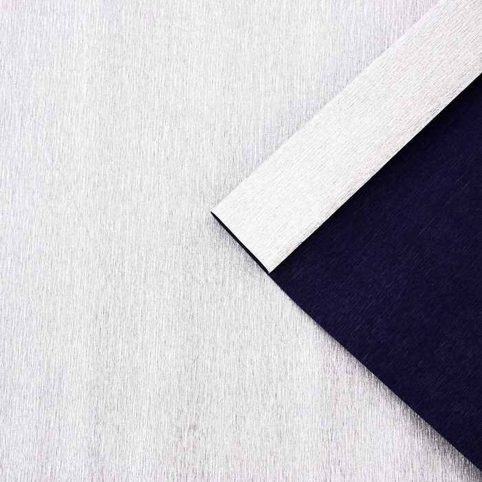 Бумага гофрированная, 802/7 "Серебро-сапфир, металл", 0,5 х 2,5 м