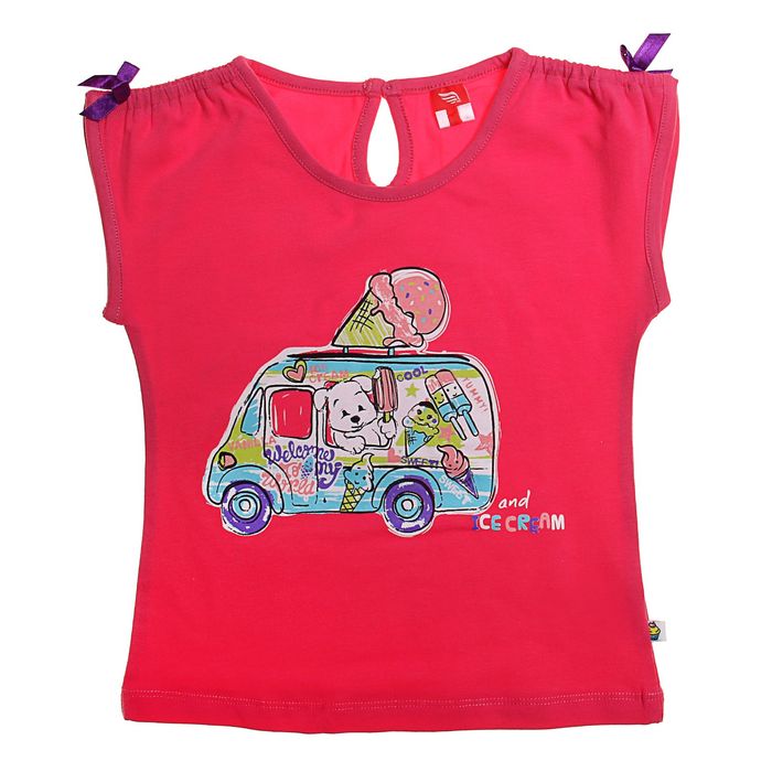 Футболка для девочки, рост 98 см, цвет розовый