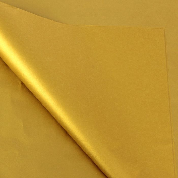 Бумага тишью "Желтое золото металл", 50 х 76 см, 24 шт.