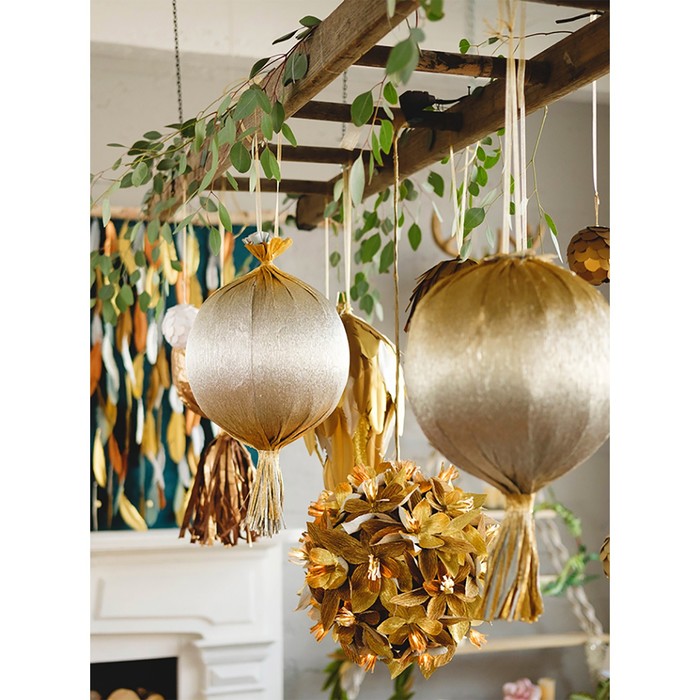 Бумага тишью "Желтое золото металл", 50 х 76 см, 24 шт.