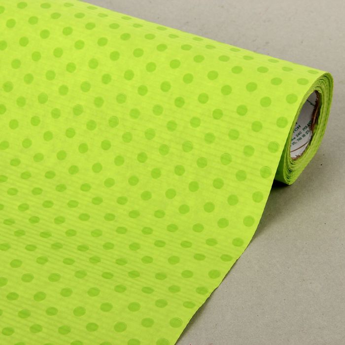 Бумага упаковочная крафт "Горошки", салатовый, 0.5 х 10 м