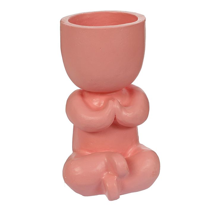 Фигурное кашпо "Йог" розовое