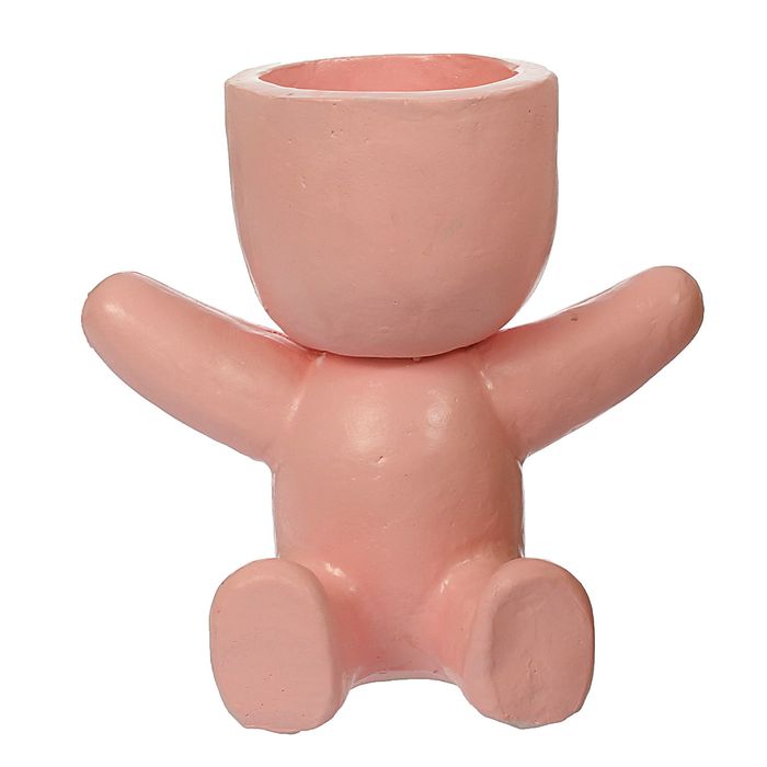 Фигурное кашпо "Сидящий человечек" розовое