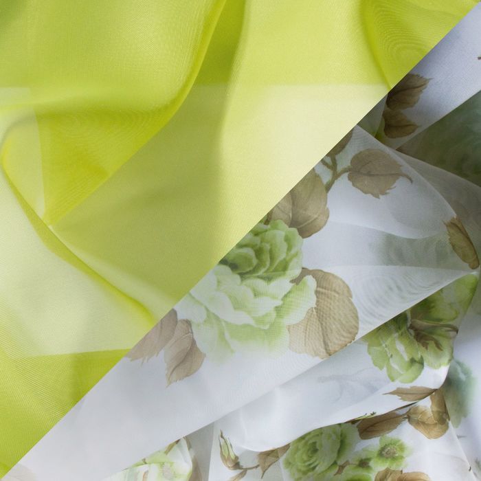 Кухонная штора "Кантри", ширина 285 см, высота 160 см+/- 5 см, цвет зелёный, принт микс