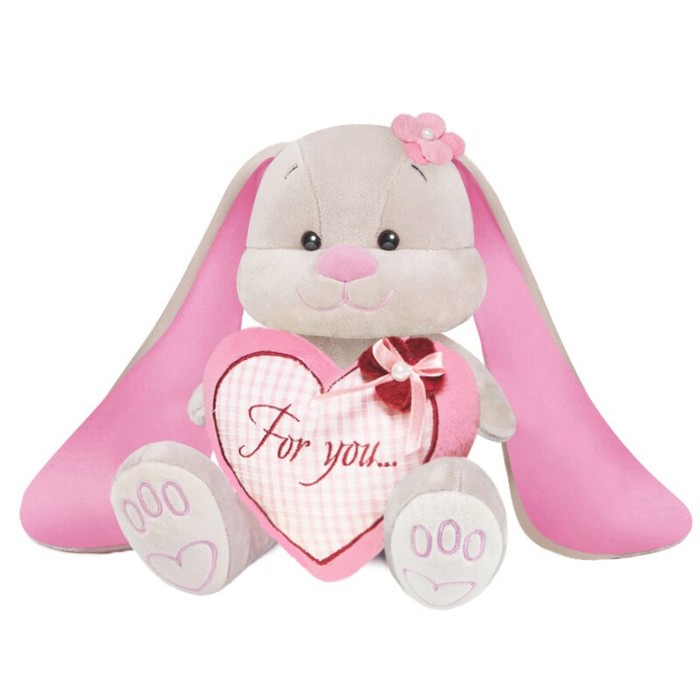Мягкая игрушка «Зайка Лин" с сердцем, 35 см