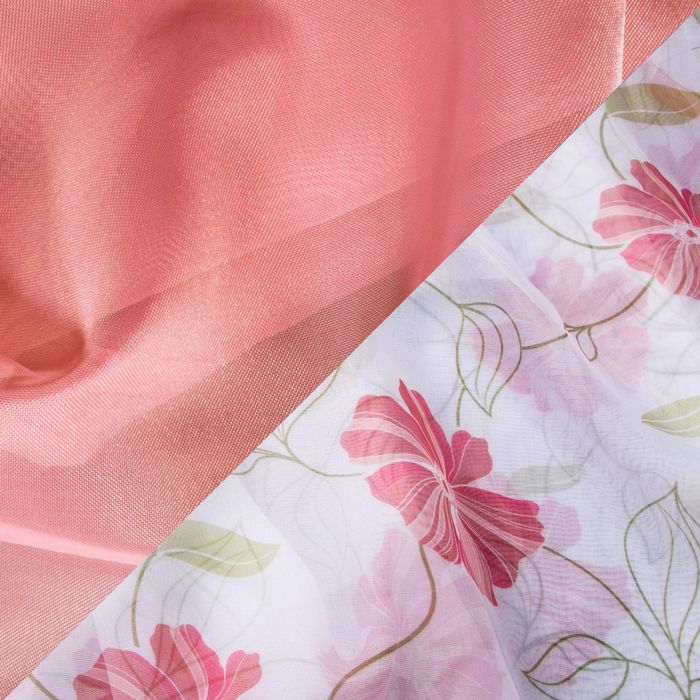 Кухонная штора "Кантри", ширина 285 см, высота 160 см+/- 5 см, цвет красный, принт микс