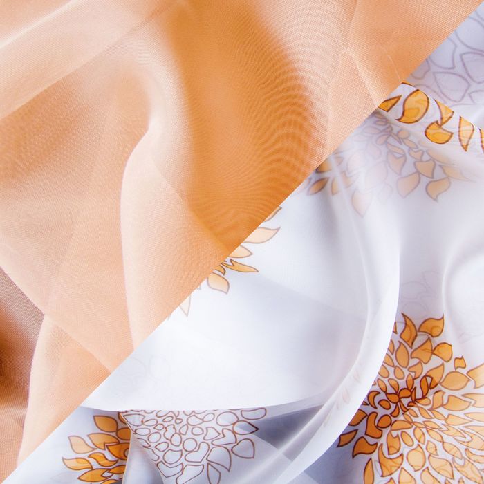 Кухонная штора "Кантри", ширина 285 см, высота 160 см+/- 5 см, цвет персиковый, принт микс