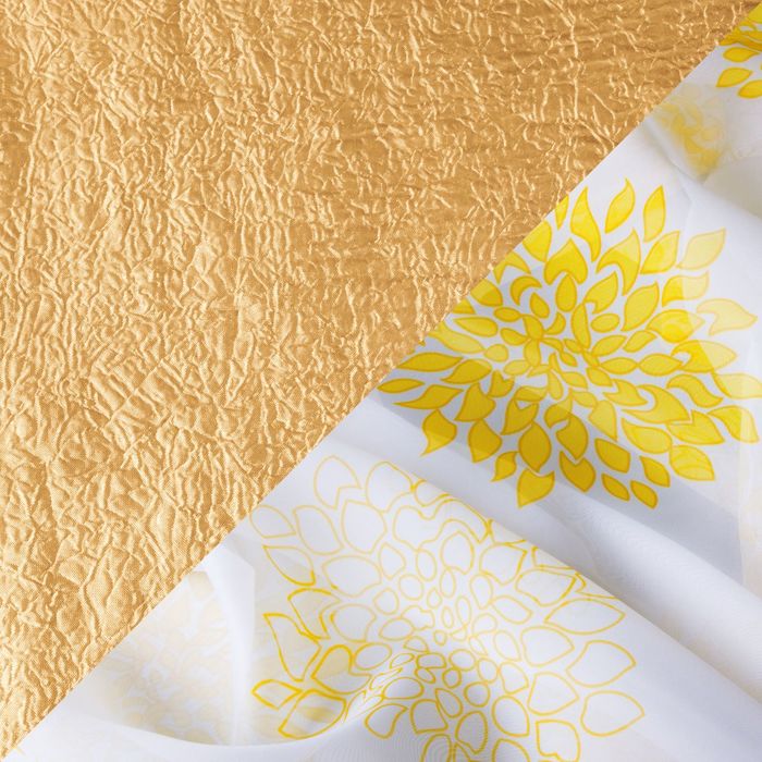 Комплект штор "Хлоя", ширина 150 см, высота 180 см+/- 2 см, цвет золотой, принт микс