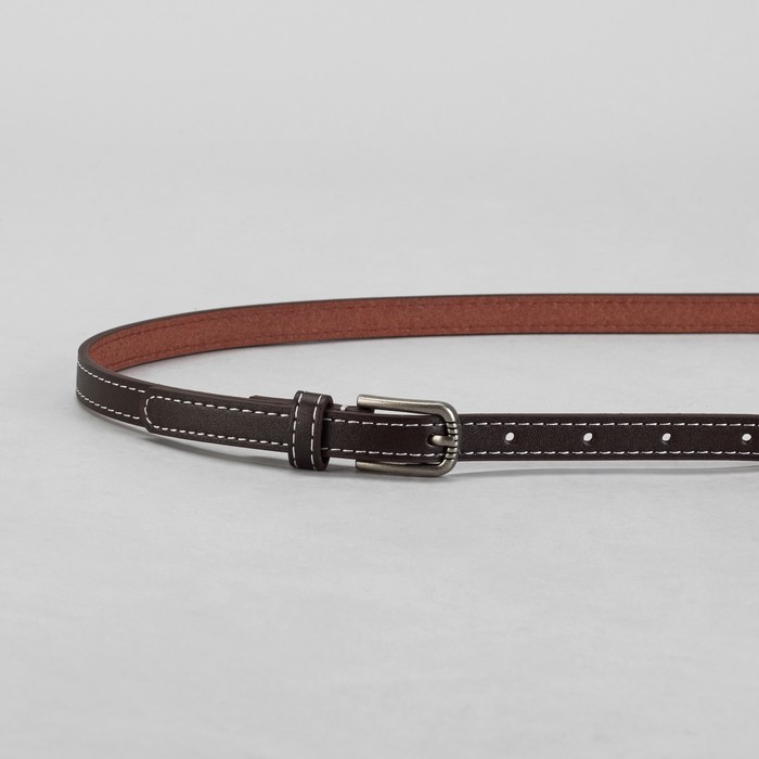 Ремень женский гладкий, пряжка под металл, ширина - 2см, коричневый