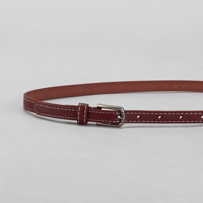 Ремень женский гладкий, пряжка под металл, ширина - 2см, красный