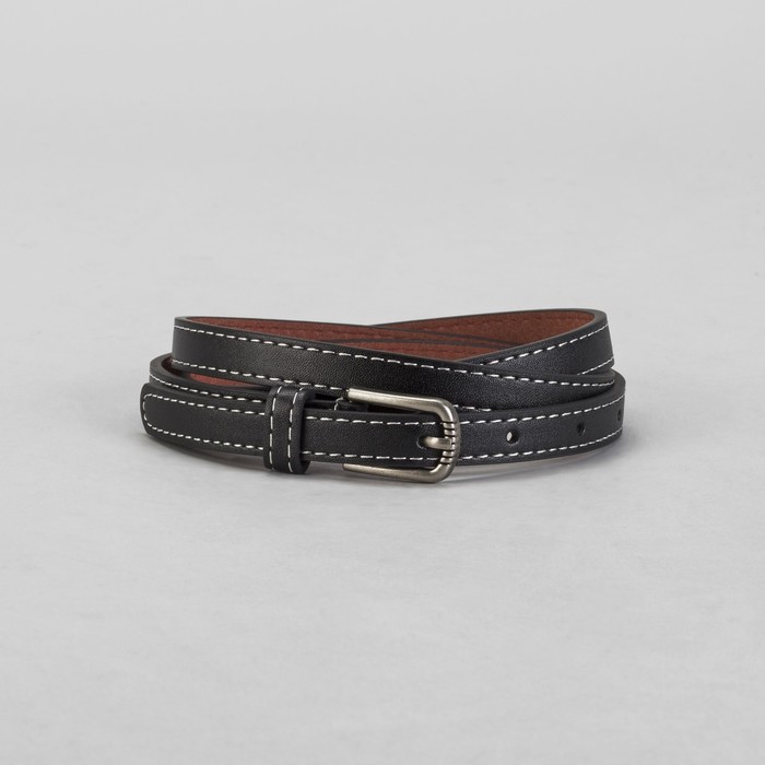 Ремень женский гладкий, пряжка под металл, ширина - 2см, чёрный