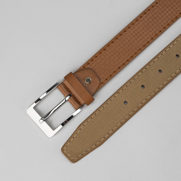 Ремень мужской, пряжка МИКС, ширина - 4см, коричневый