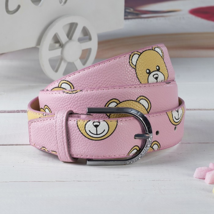 Ремень женский, винт, пряжка под металл, ширина - 3,5см, розовый