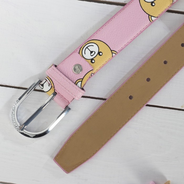 Ремень женский, винт, пряжка под металл, ширина - 3,5см, розовый