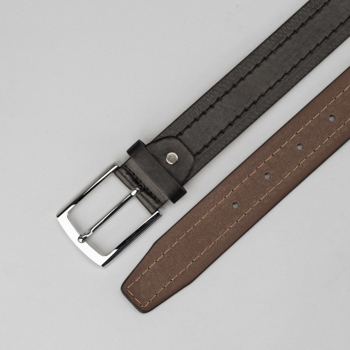 Ремень мужской, пряжка под металл, ширина - 4см, чёрный