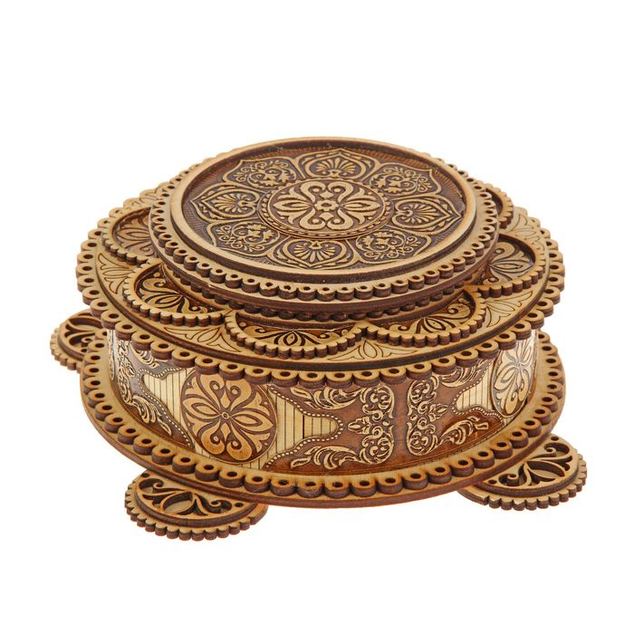 Шкатулка "Узор" 17 х 17 х 7 см, береста