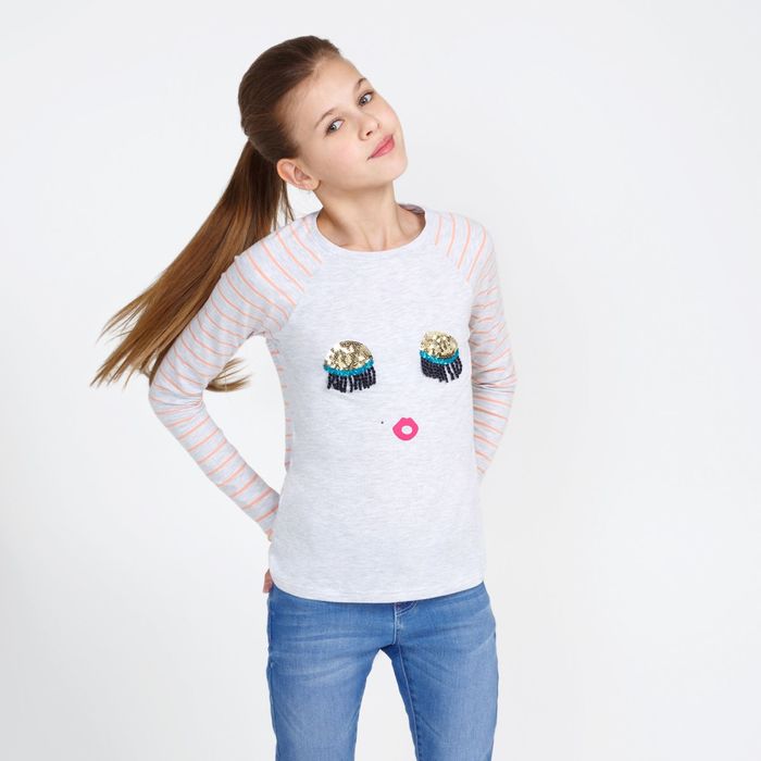 Джемпер детский для девочек Briquette, рост 158 см, цвет светло-серый (арт. 20210100014)