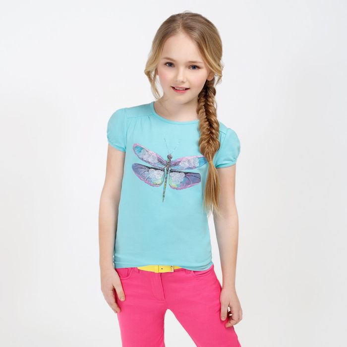 Футболка для девочки, рост 158 см (40), цвет голубой 20210110021_П
