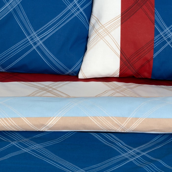 Постельное бельё "Этель" Морской бриз 1,5 сп., размер 143х215 см, 150х214 см, 70х70 см - 2 шт., 100% хлопок, поплин, 125 г/м2