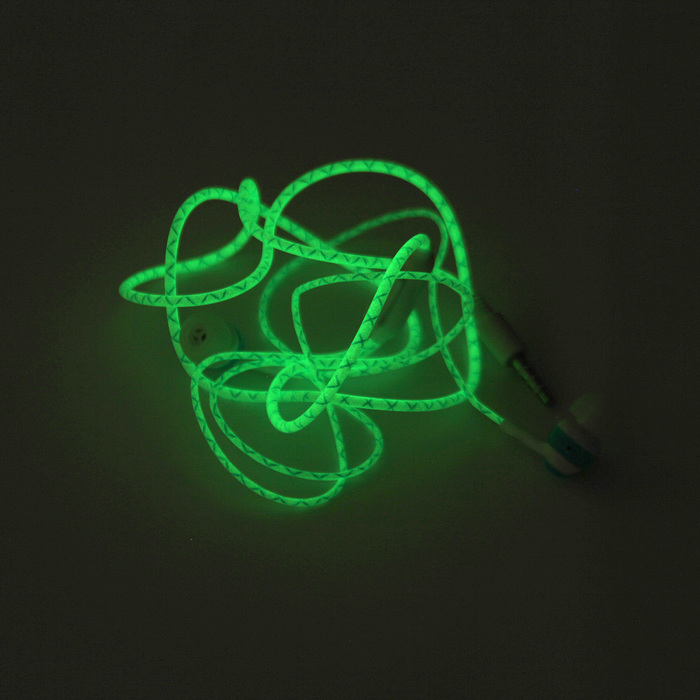 Наушники Human Friends Lumen, вакуумные, светящийся кабель, синие